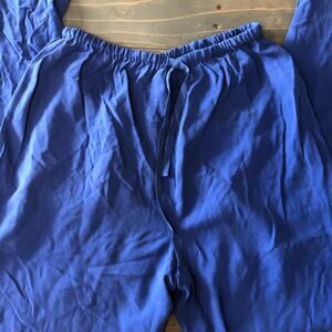 Amanda Smith Petites Pure Silk drawstring waist blue pants women's size small